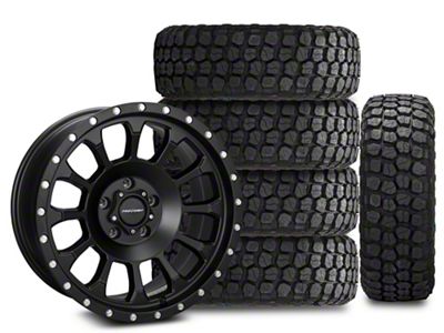 18x9 Pro Comp Wheels Rockwell & 35in Ironman Mud-Terrain All Country Tire Package; Set of 5 (07-18 Jeep Wrangler JK)