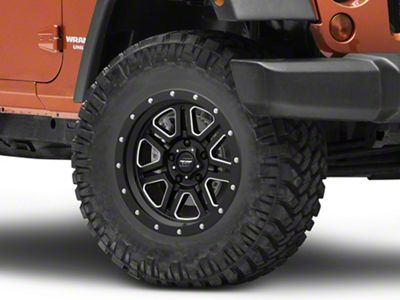 Pro Comp Wheels 62 Series Apex Satin Black Milled Wheel; 17x9 (07-18 Jeep Wrangler JK)