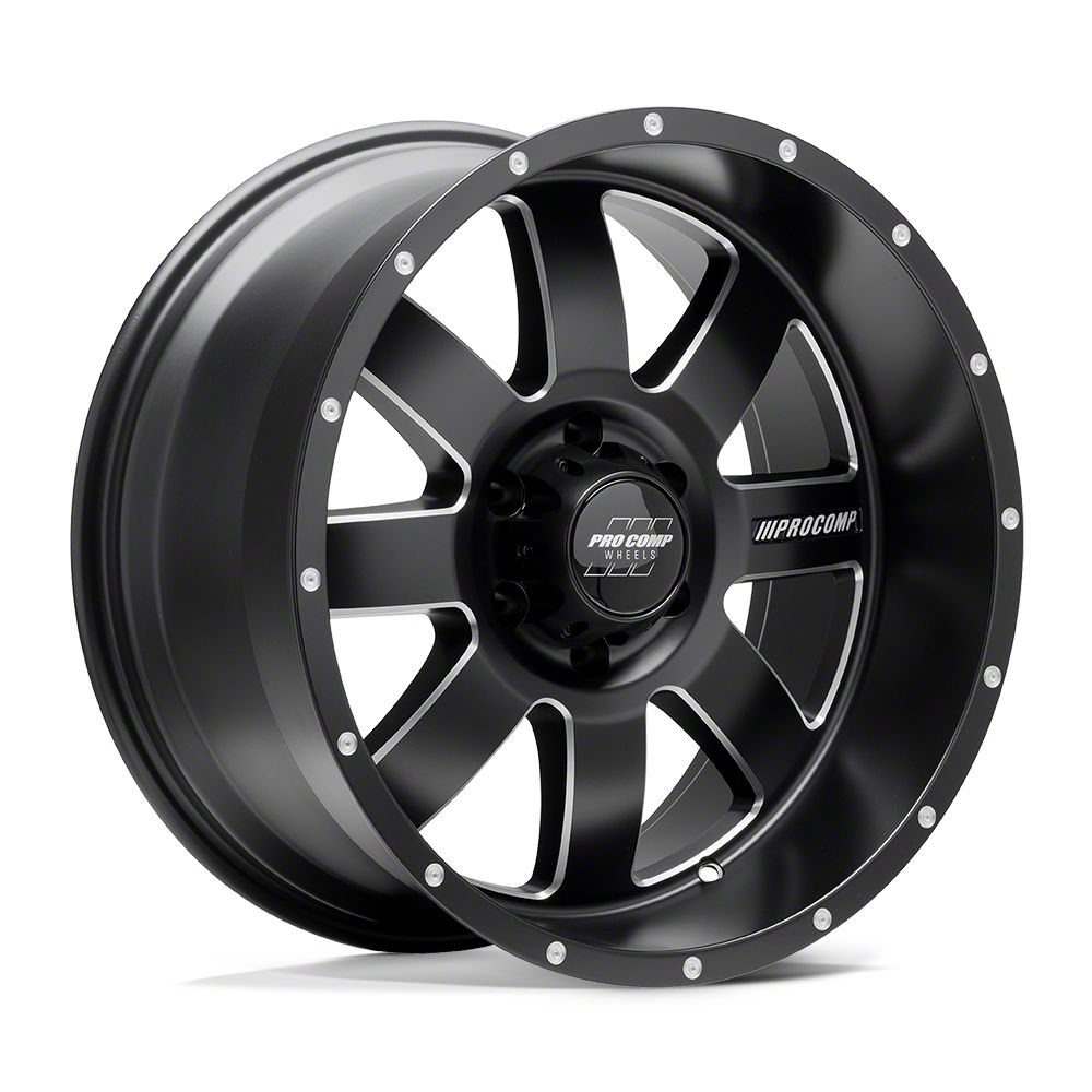 Pro Comp Wheels Jeep Wrangler Trilogy Satin Black Milled Wheel; 20x10 ...