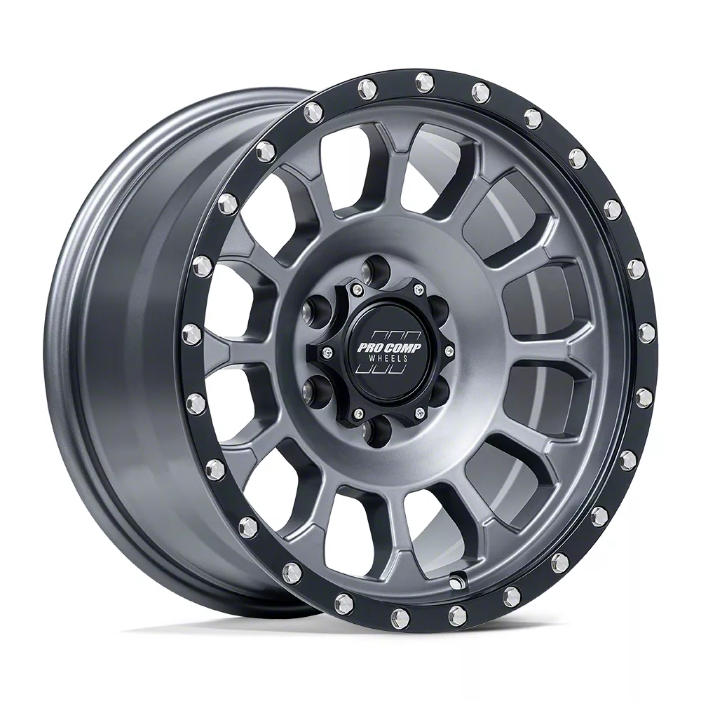 Pro Comp Wheels Jeep Wrangler Rockwell Matte Graphite with Black Lip ...