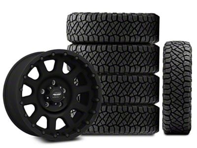 17x9 Pro Comp Wheels 32 Series & 33in NITTO All-Terrain Ridge Grappler A/T Tire Package; Set of 5 (18-25 Jeep Wrangler JL)