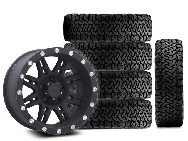 17x9 Pro Comp 31 Series Wheel & 33in BF Goodrich All-Terrain T/A KO Tire Package; Set of 5 (07-18 Jeep Wrangler JK)