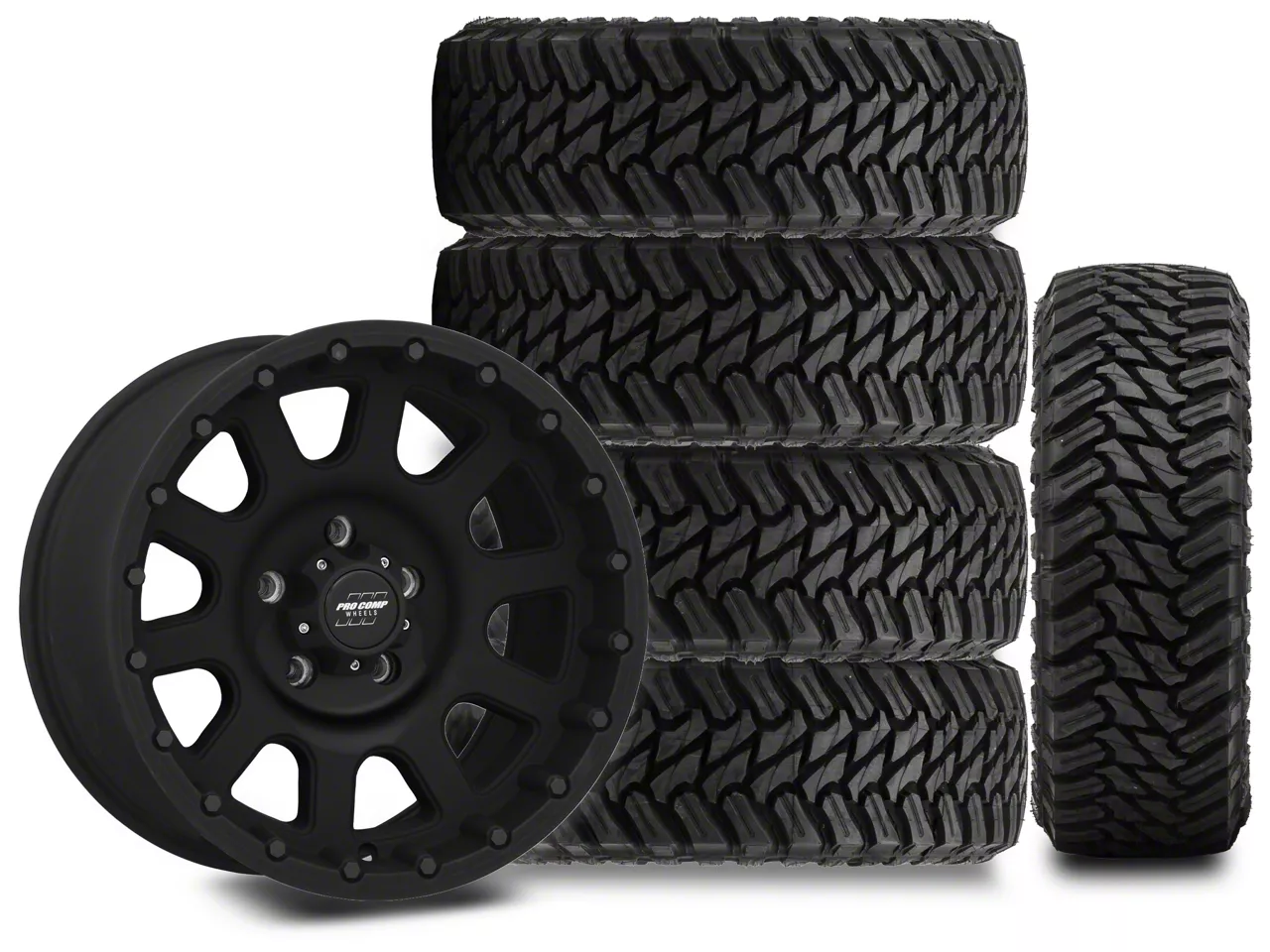 Jeep Wrangler 17x9 Pro Comp 32 Series Wheel & 37in Ironman Mud-Terrain All  Country Tire Package; Set of 5 (07-18 Jeep Wrangler JK) - Free Shipping