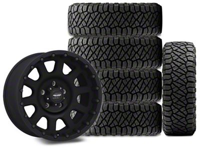 17x9 Pro Comp 32 Series Wheel & 34in NITTO All-Terrain Ridge Grappler A/T Tire Package; Set of 5 (07-18 Jeep Wrangler JK)