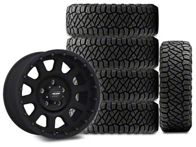 17x9 Pro Comp 32 Series Wheel & 33in NITTO All-Terrain Ridge Grappler A/T Tire Package; Set of 5 (07-18 Jeep Wrangler JK)