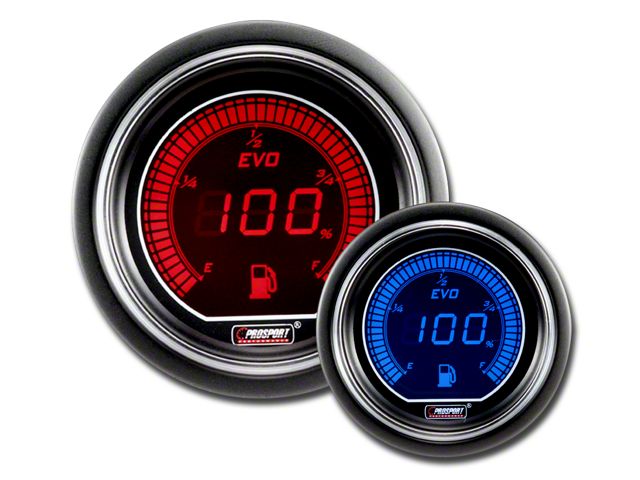 Prosport 52mm EVO Series Fuel Level Gauge; Electrical; Blue/Red (Universal; Some Adaptation May Be Required)