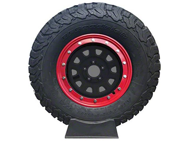 Prosport 16-Inch Simulated Beadlock Wheel Ring; Red (Universal; Some Adaptation May Be Required)