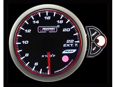 Prosport 52mm Halo Premium Series Exhaust Gas Temperature Gauge; Electrical; Blue/White/Amber (Universal; Some Adaptation May Be Required)