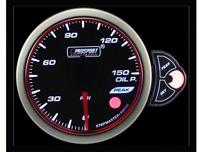 Prosport 52mm Halo Premium Series Oil Pressure Gauge; Electrical; Blue/White/Amber (Universal; Some Adaptation May Be Required)