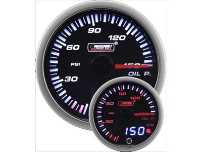 Prosport 52mm JDM Series Dual Display Oil Pressure Gauge; Electrical; Amber/White (Universal; Some Adaptation May Be Required)