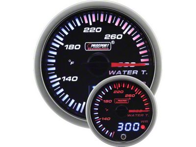 Prosport 52mm JDM Series Dual Display Water Temperature Gauge; Electrical; Amber/White (Universal; Some Adaptation May Be Required)