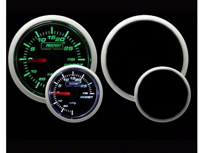 Prosport 52mm Performance Series Boost Gauge; Electrical; 30 PSI; Green/White (Universal; Some Adaptation May Be Required)