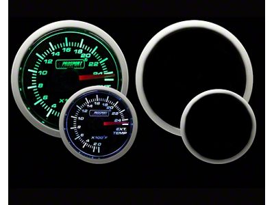 Prosport 52mm Performance Series Exhaust Gas Temperature Gauge; Green/White (Universal; Some Adaptation May Be Required)