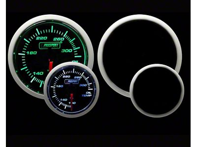 Prosport 52mm Performance Series Oil Temperature Gauge; Green/White (Universal; Some Adaptation May Be Required)