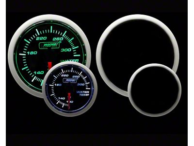 Prosport 52mm Performance Series Water Temperature Gauge; Electrical; Green/White (Universal; Some Adaptation May Be Required)