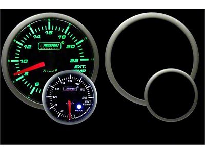 Prosport 52mm Premium Series Exhaust Gas Temperature Premium Boost Gauge; Green/White (Universal; Some Adaptation May Be Required)