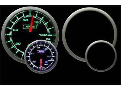 Prosport 52mm Premium Series Oil Pressure Gauge; Electrical; 0-150 PSI; Green/White (Universal; Some Adaptation May Be Required)