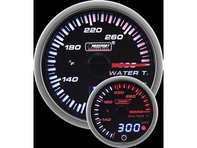 Prosport 60mm JDM Series Dual Display Water Temperature Gauge; Electrical; Amber/White (Universal; Some Adaptation May Be Required)