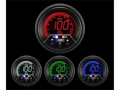 Prosport 60mm Premium EVO Series Oil Pressure Gauge; Quad Color (Universal; Some Adaptation May Be Required)