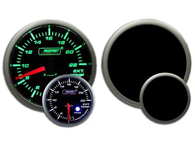 Prosport 52mm Premium Series Exhaust Gas Temperature Premium Boost Gauge; Green/White (Universal; Some Adaptation May Be Required)