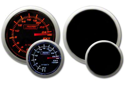 Prosport 52mm Performance Series Exhaust Gas Temperature Gauge; Electrical; Amber/White (Universal; Some Adaptation May Be Required)