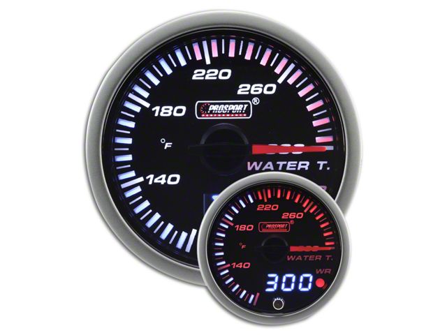 Prosport 52mm JDM Series Dual Display Water Temperature Gauge; Electrical; Amber/White (Universal; Some Adaptation May Be Required)