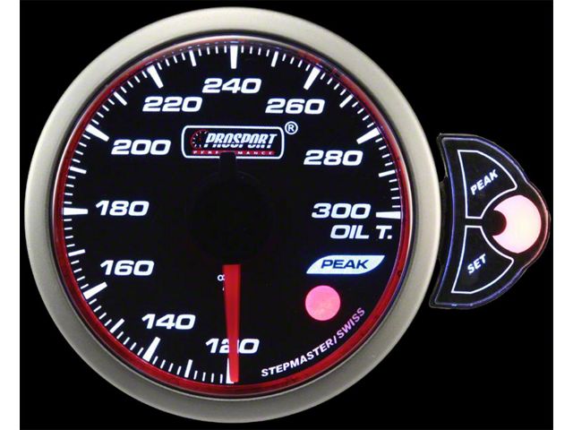 Prosport 52mm Halo Series Oil Temperature Gauge; Eletrical; Blue/White/Amber (Universal; Some Adaptation May Be Required)