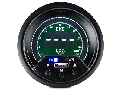 Prosport 60mm Premium EVO Series Exhaust Gas Temperature Gauge; Electrical; Blue/Red/Green/White (Universal; Some Adaptation May Be Required)