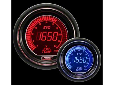 Prosport 52mm EVO Series Exhaust Gas Temperature Gauge; Electrical; Blue/Red (Universal; Some Adaptation May Be Required)