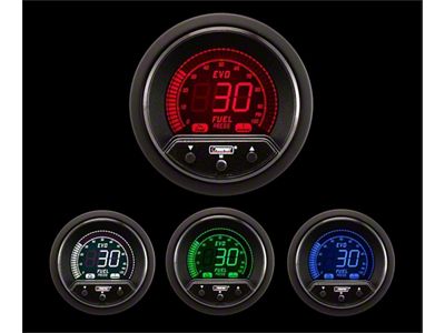 Prosport 52mm Premium EVO Series Fuel Pressure Gauge; Electrical; Blue/Red/Green/White (Universal; Some Adaptation May Be Required)