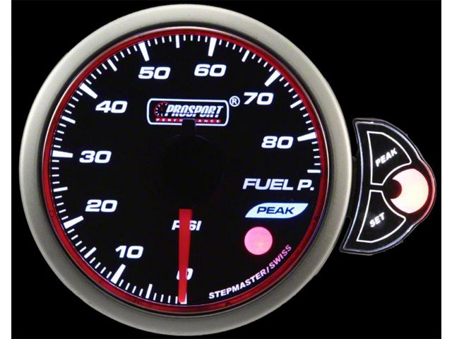 Prosport 52mm Halo Premium Series Fuel Pressure; Electrical; Blue/White/Amber (Universal; Some Adaptation May Be Required)