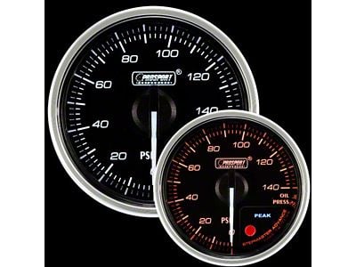Prosport 52mm Supreme Series Oil Pressure Gauge; Electrical; Amber/White (Universal; Some Adaptation May Be Required)