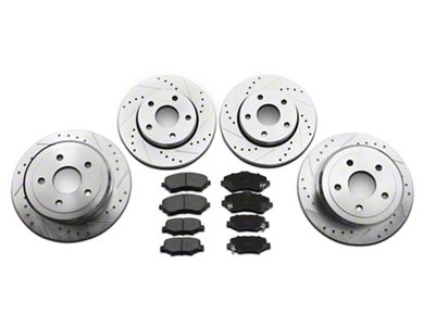 C&L Super Sport HD Brake Rotor and Pad Kit; Front and Rear (07-18 Jeep Wrangler JK)