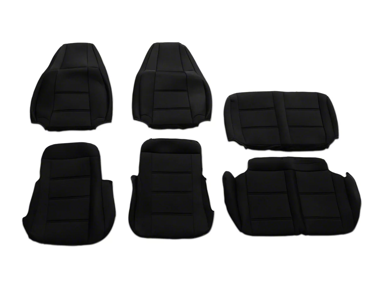 1993 Jeep Wrangler TruShield Neoprene Front and Rear Seat Covers Black 91 95 YJ