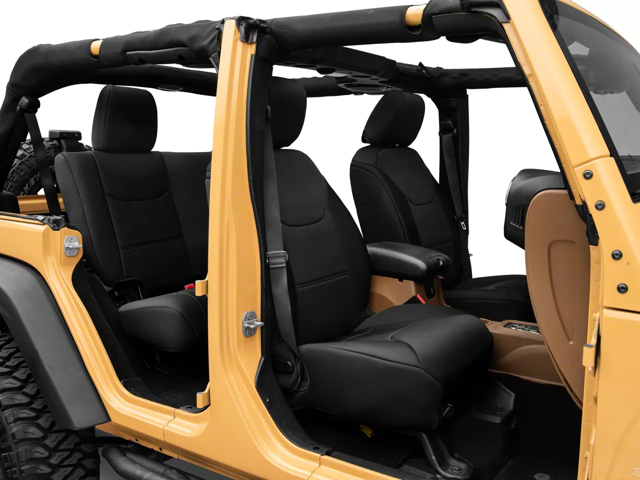 TruShield Jeep Wrangler Neoprene Front and Rear Seat Covers Black J132879 13 18 Jeep Wrangler JK 4 Door Free Shipping