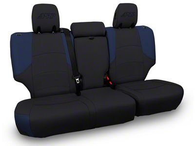 PRP Neoprene Front Seat Covers; Black and Navy Blue (10-24 4Runner)