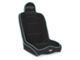 PRP Daily Driver High Back Suspension Seat; Black and Teal Tweed (Universal; Some Adaptation May Be Required)