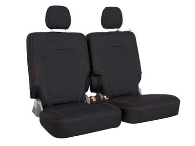 PRP Rear Seat Cover; Black with Red Stitching (21-24 Bronco 2-Door)
