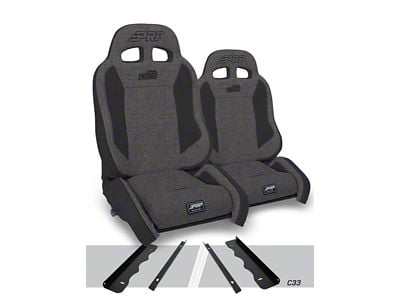 PRP Enduro Elite Crawl Edition Reclining Suspension Seats and Mounts; Gray/Black (95-01 Jeep Cherokee XJ)