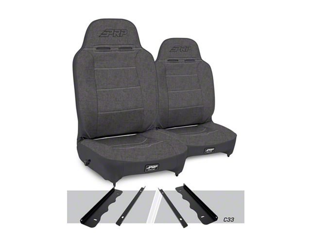 PRP Enduro High Back Reclining Suspension Seat and Mount Kit; Gray (95-01 Jeep Cherokee XJ)