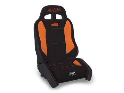 PRP EnduroCrawl Reclining Suspension Seat; Driver Side; Black and Orange Tweed (Universal; Some Adaptation May Be Required)