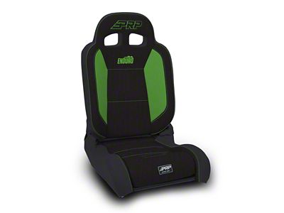 PRP EnduroDaily Reclining Suspension Seat; Driver Side; Black and Green Tweed (Universal; Some Adaptation May Be Required)