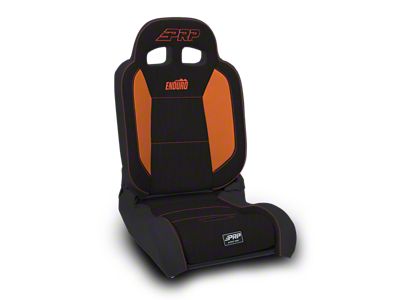 PRP EnduroDaily Reclining Suspension Seat; Driver Side; Black and Orange Tweed (Universal; Some Adaptation May Be Required)
