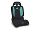 PRP EnduroDaily Reclining Suspension Seat; Driver Side; Black and Teal Vinyl (Universal; Some Adaptation May Be Required)