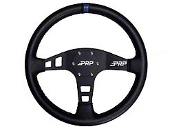 PRP Flat Leather Steering Wheel; Blue (Universal; Some Adaptation May Be Required)