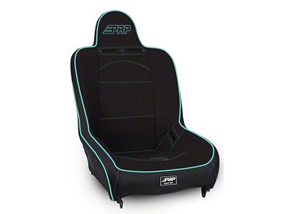 PRP Premier High Back Suspension Seat and Mount Kit; Black and Teal Tweed (Universal; Some Adaptation May Be Required)