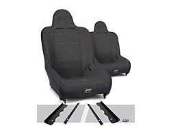 PRP Premier High Back Suspension Seat and Mount Kit; Gray Tweed and Vinyl (95-01 Jeep Cherokee XJ)