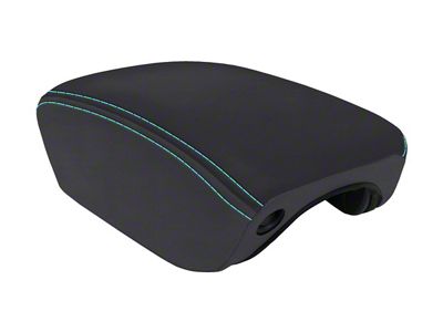 PRP Center Console Cover; Black and Teal Vinyl (20-24 Jeep Gladiator JT)