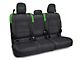 PRP Rear Bench Seat Cover; Black and Green Vinyl (20-24 Jeep Gladiator JT w/ Cloth Seats)