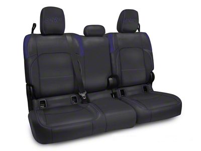 PRP Rear Bench Seat Cover; Black and Purple Vinyl (20-24 Jeep Gladiator JT w/ Cloth Seats)